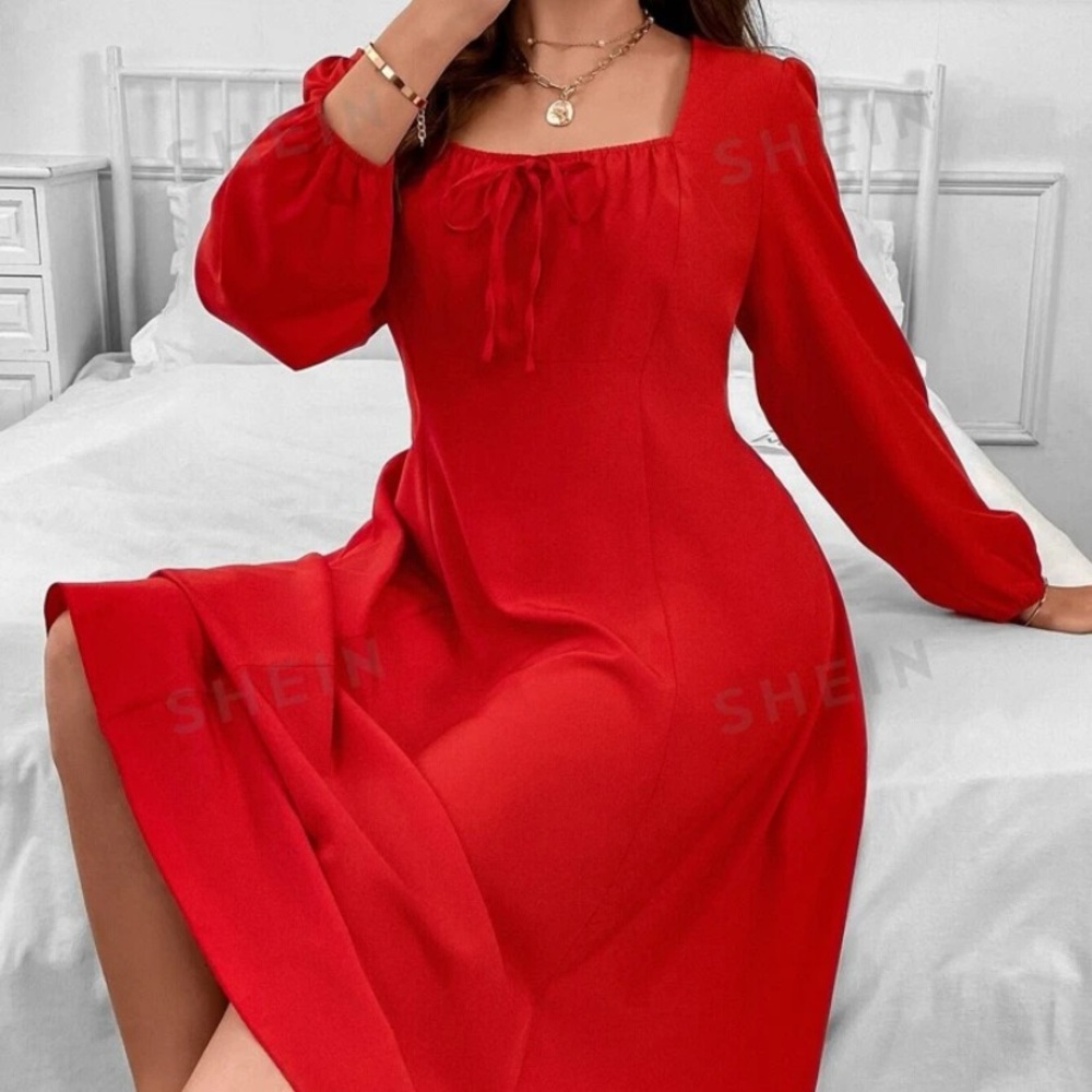 SHEIN lantern sleeve dress